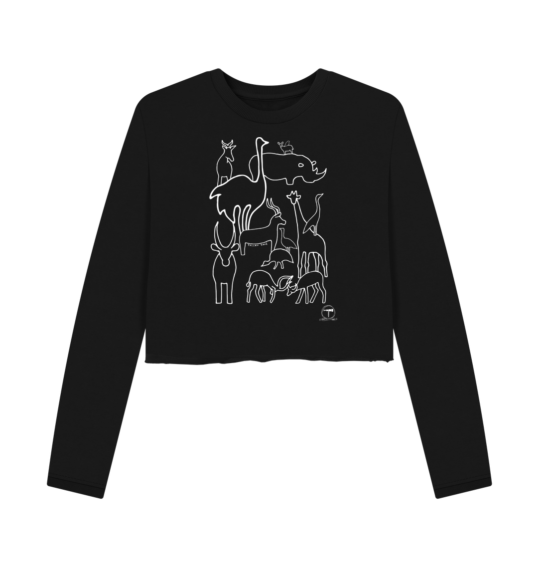 Black Printed Boxy Jumpers Front