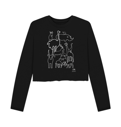 Black Printed Boxy Jumpers Front