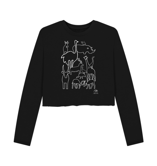 Black Printed Boxy Jumpers Front