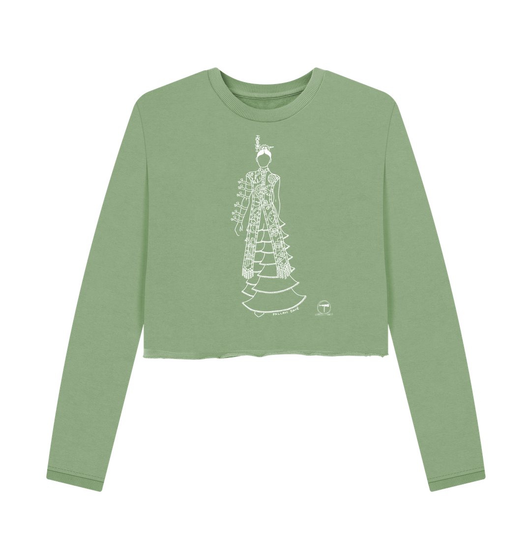 Sage Printed Boxy Jumpers Front