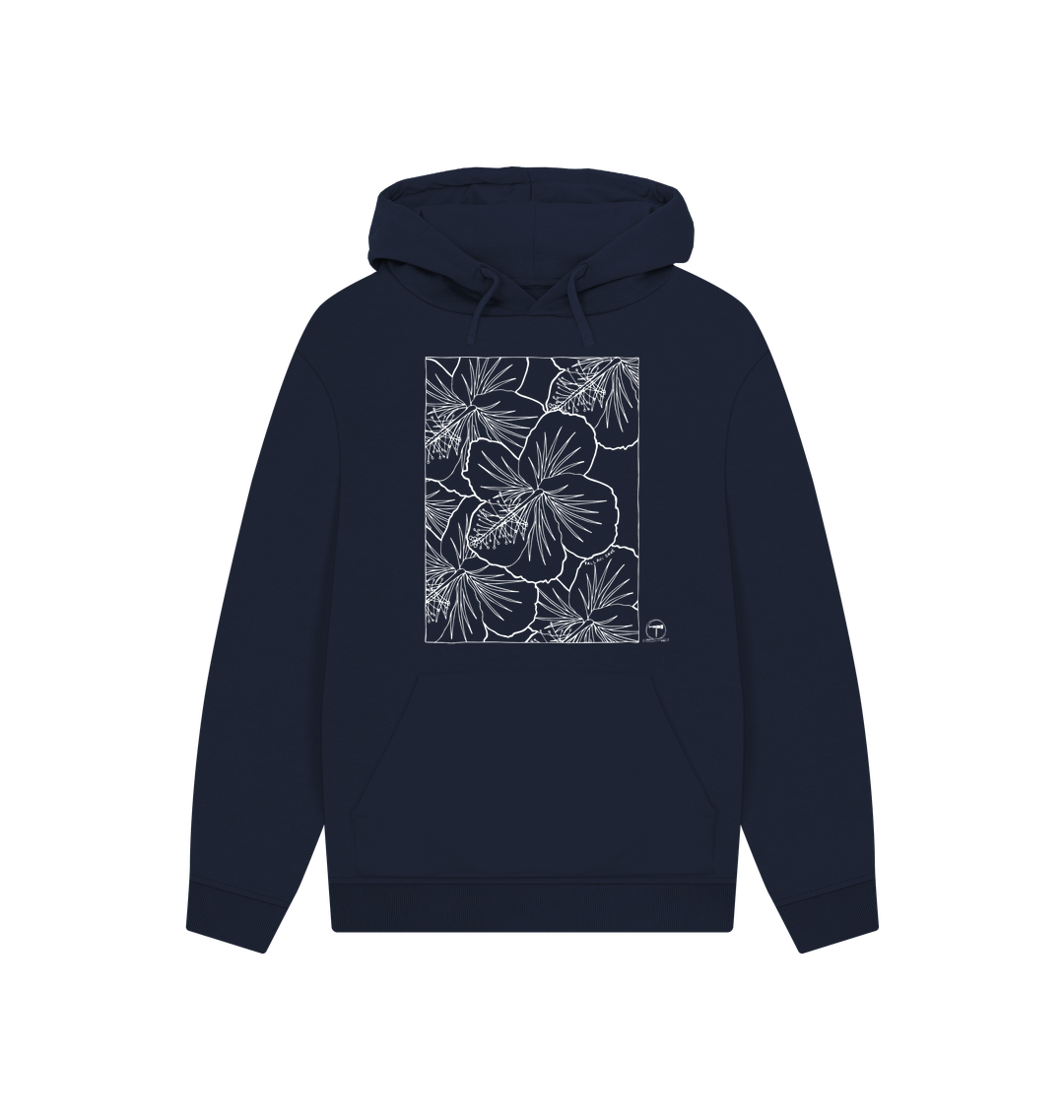 Navy Printed Hoody Front