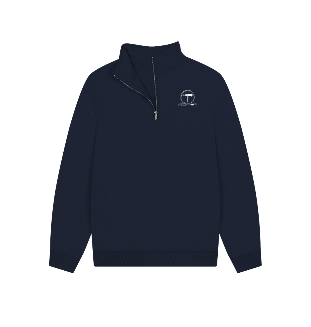 Navy Printed Sweater Front