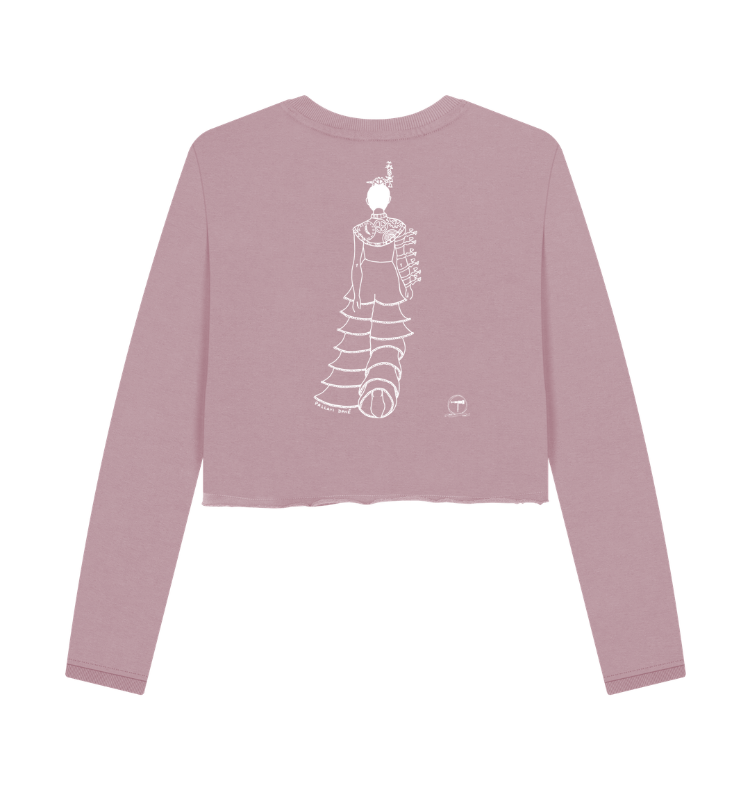 Mauve Printed Boxy Jumpers Back