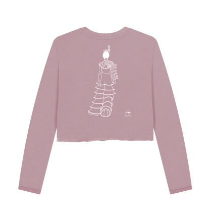 Mauve Printed Boxy Jumpers Back