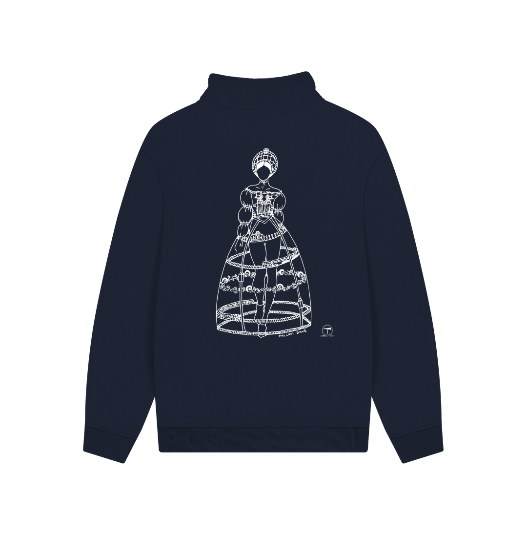 Navy Printed Sweater Back