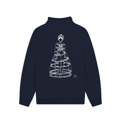 Navy Printed Sweater Back