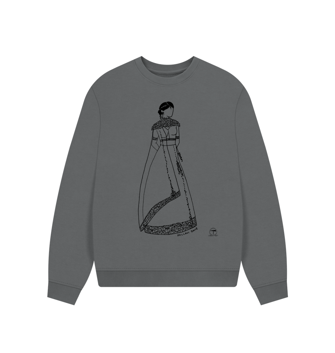 Slate Grey Printed Sweater Front