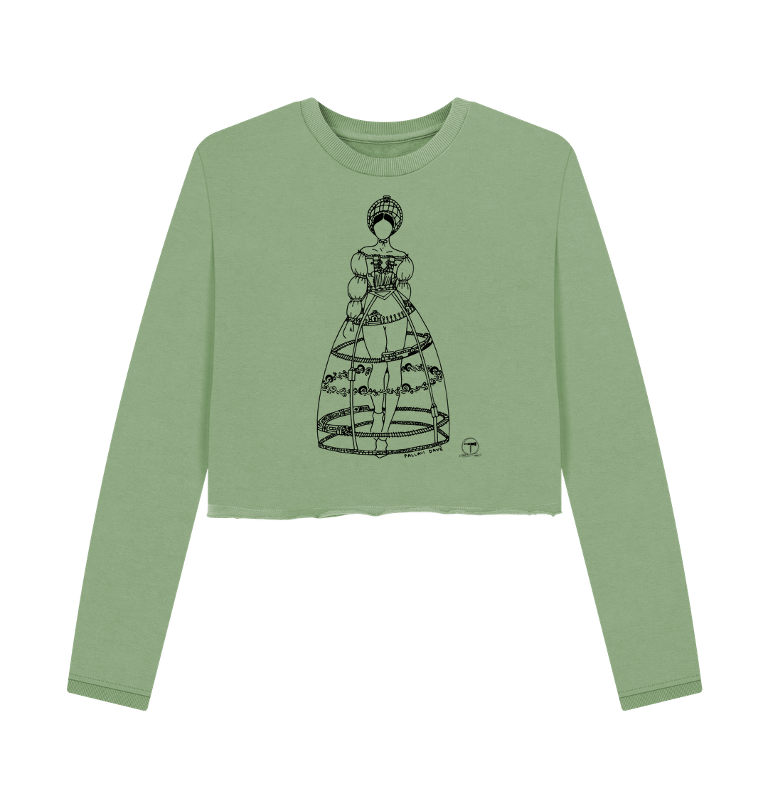 Sage Printed Boxy Jumpers Front