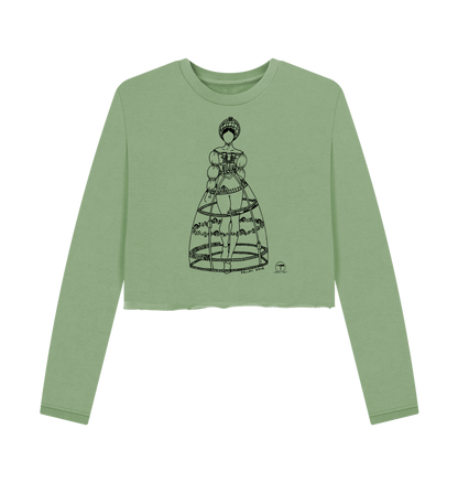 Sage Printed Boxy Jumpers Front