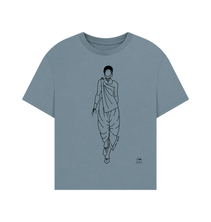 Stone Blue Printed T-shirt Front