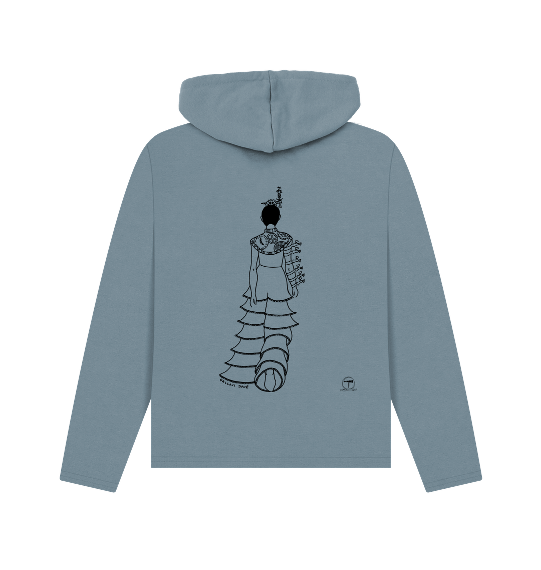 Stone Blue Printed Hoody Back