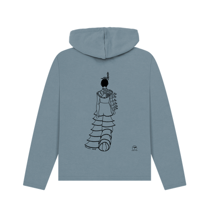 Stone Blue Printed Hoody Back