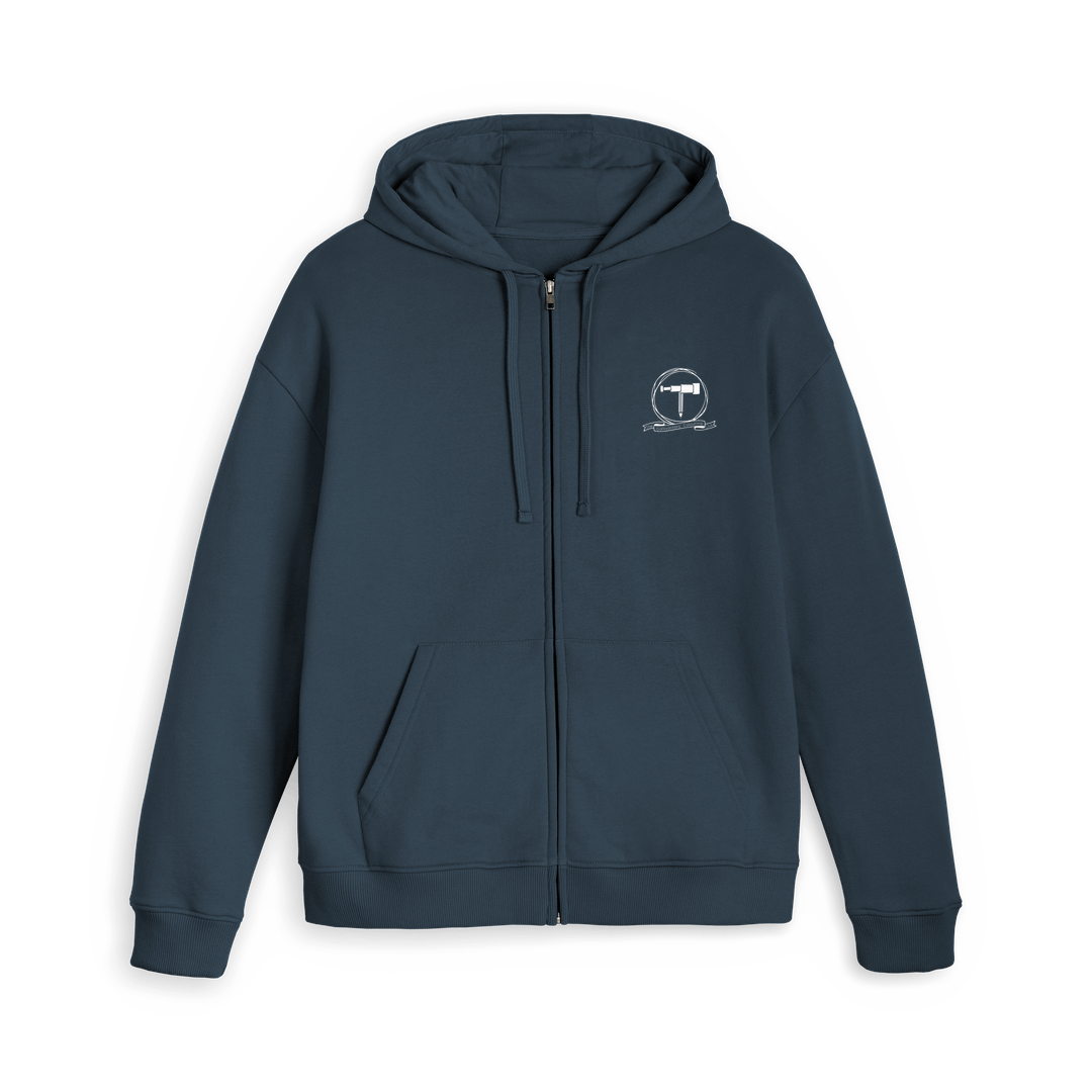 Navy Zip hoody Front