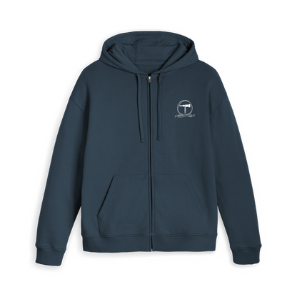 Navy Zip hoody Front