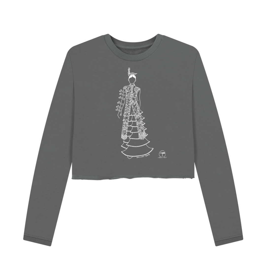 Slate Grey Printed Boxy Jumpers Front