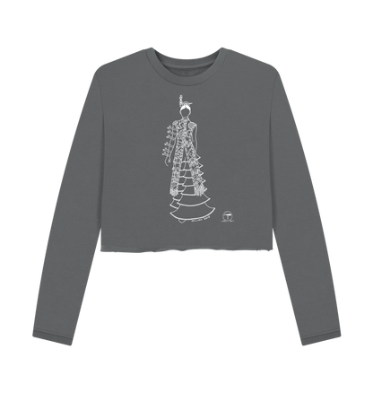 Slate Grey Printed Boxy Jumpers Front