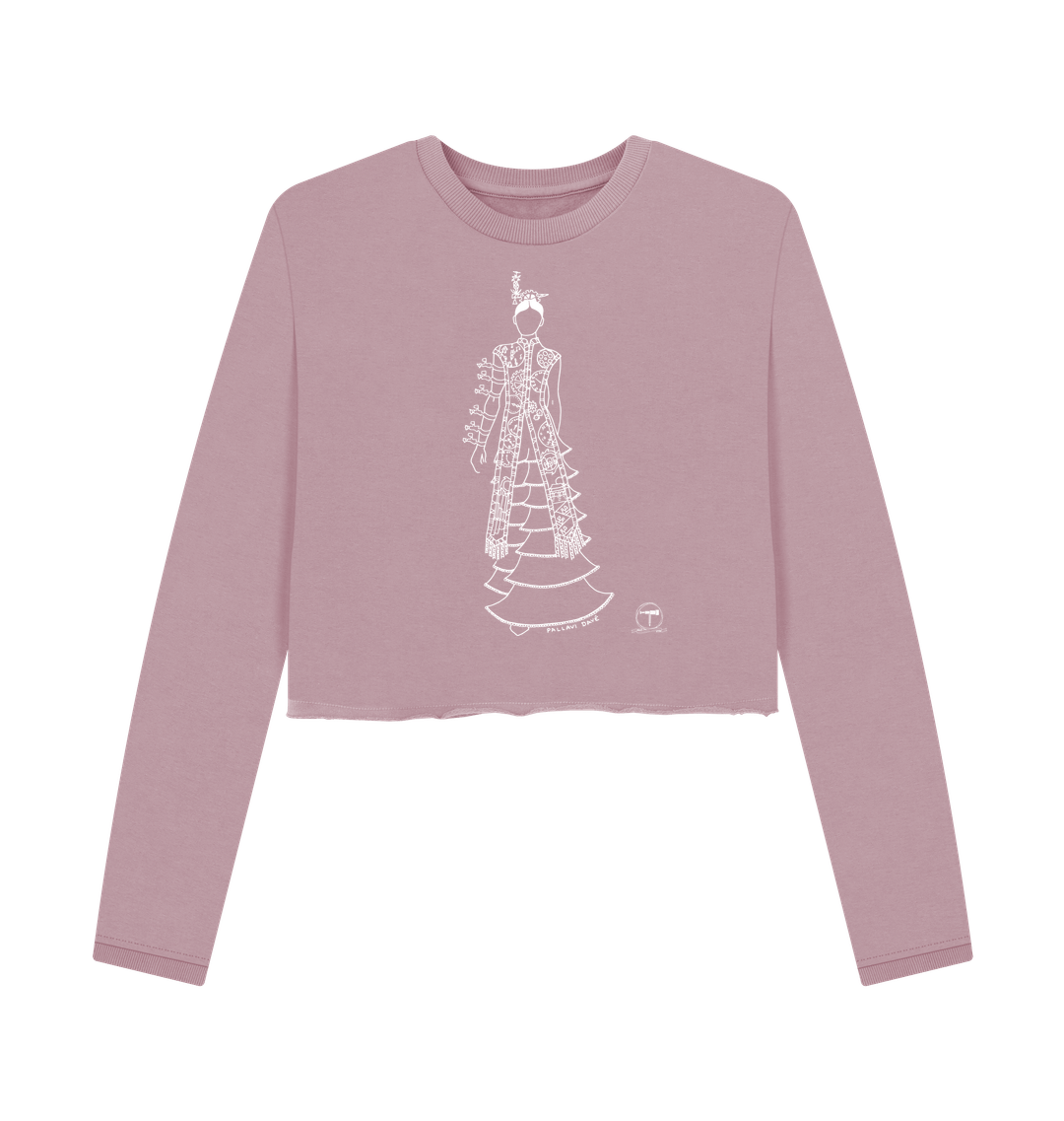 Mauve Printed Boxy Jumpers Front