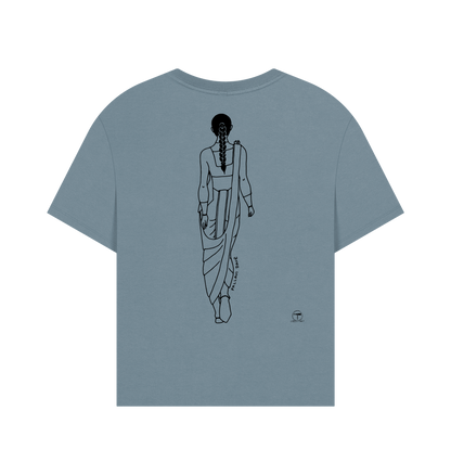 Stone Blue Printed T-shirt Back