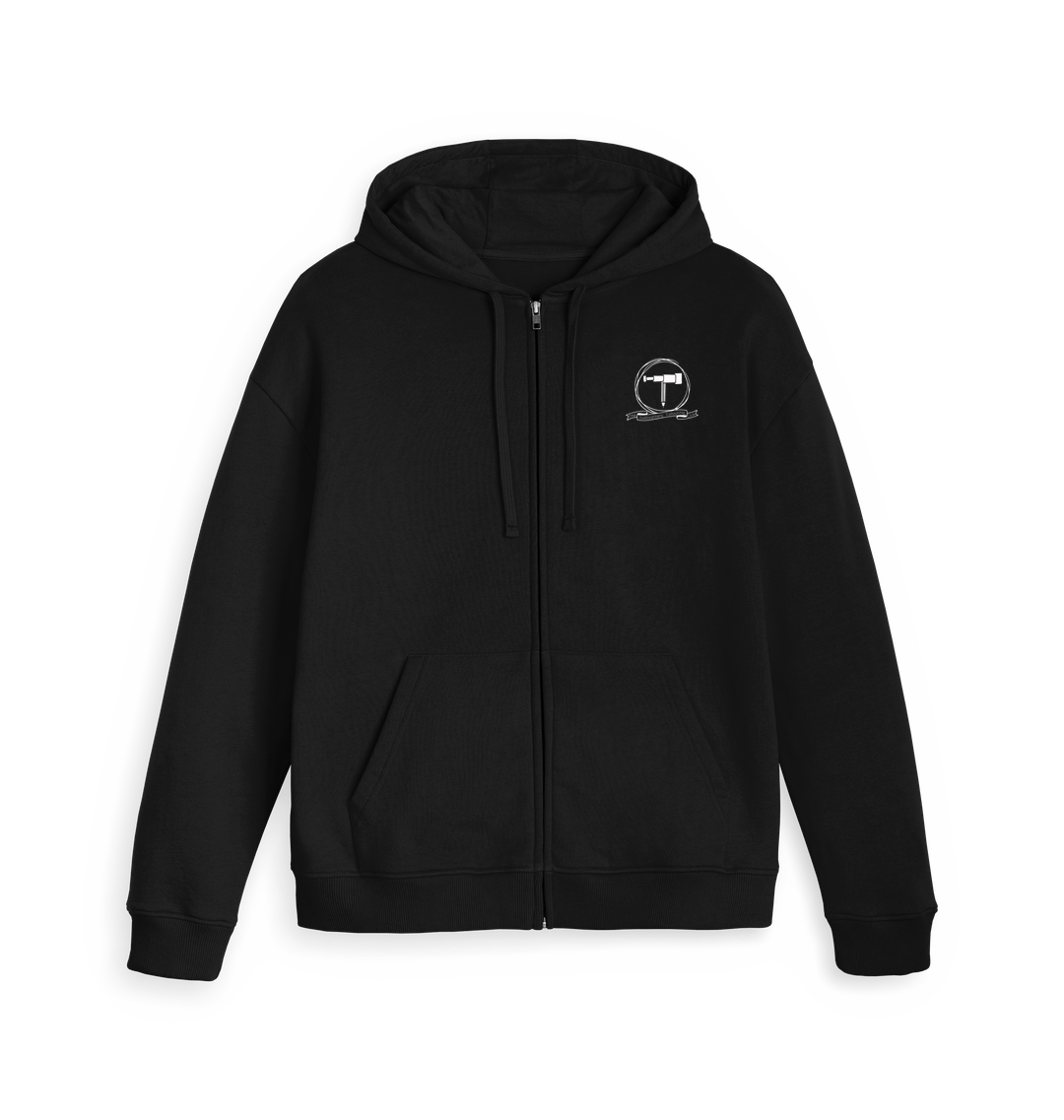 Black Zip hoody Front