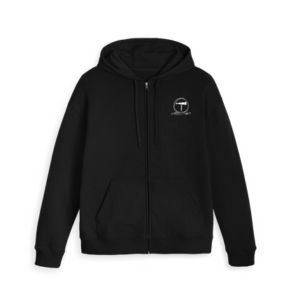 Black Zip hoody Front