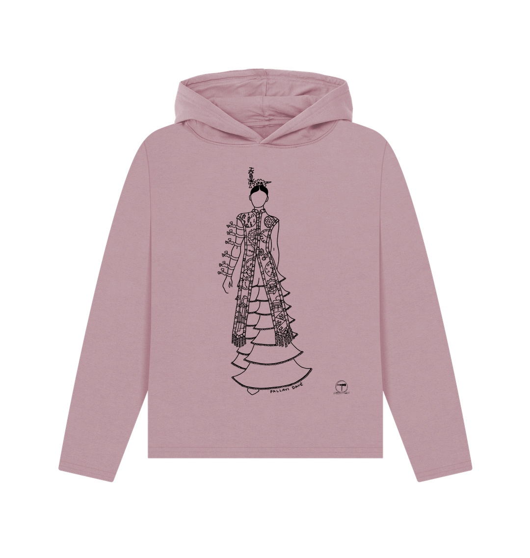 Mauve Printed Hoody Front