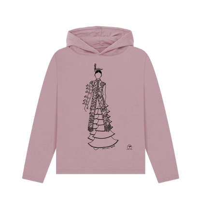 Mauve Printed Hoody Front
