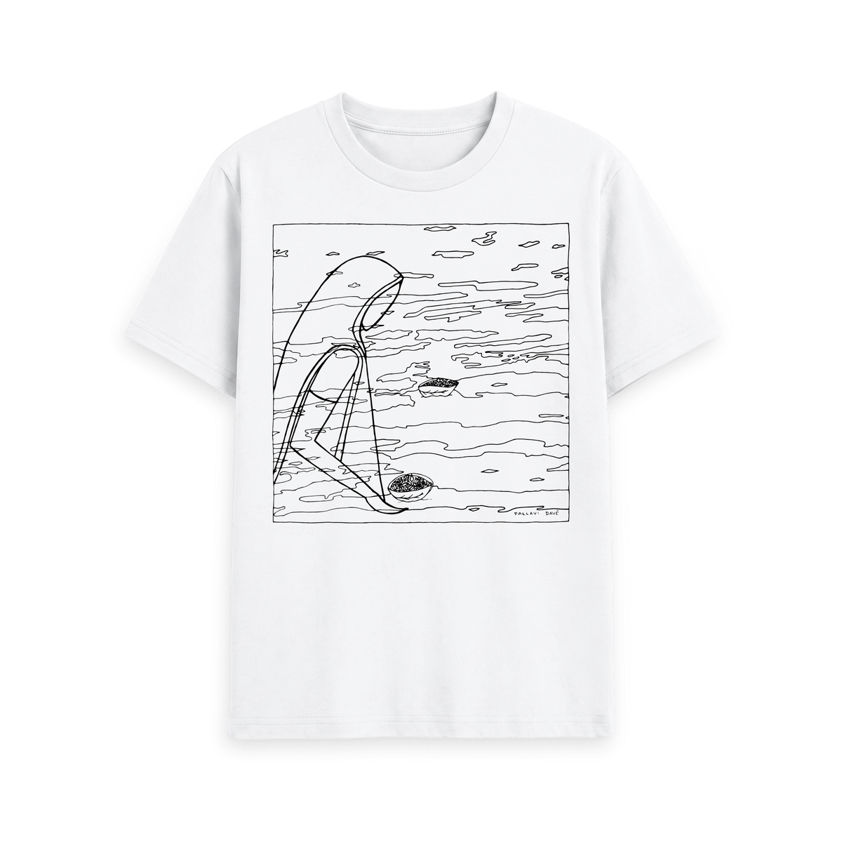 White Printed T-shirt Front