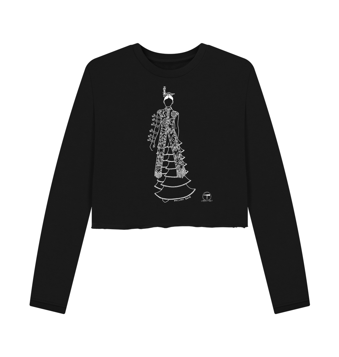 Black Printed Boxy Jumpers Front