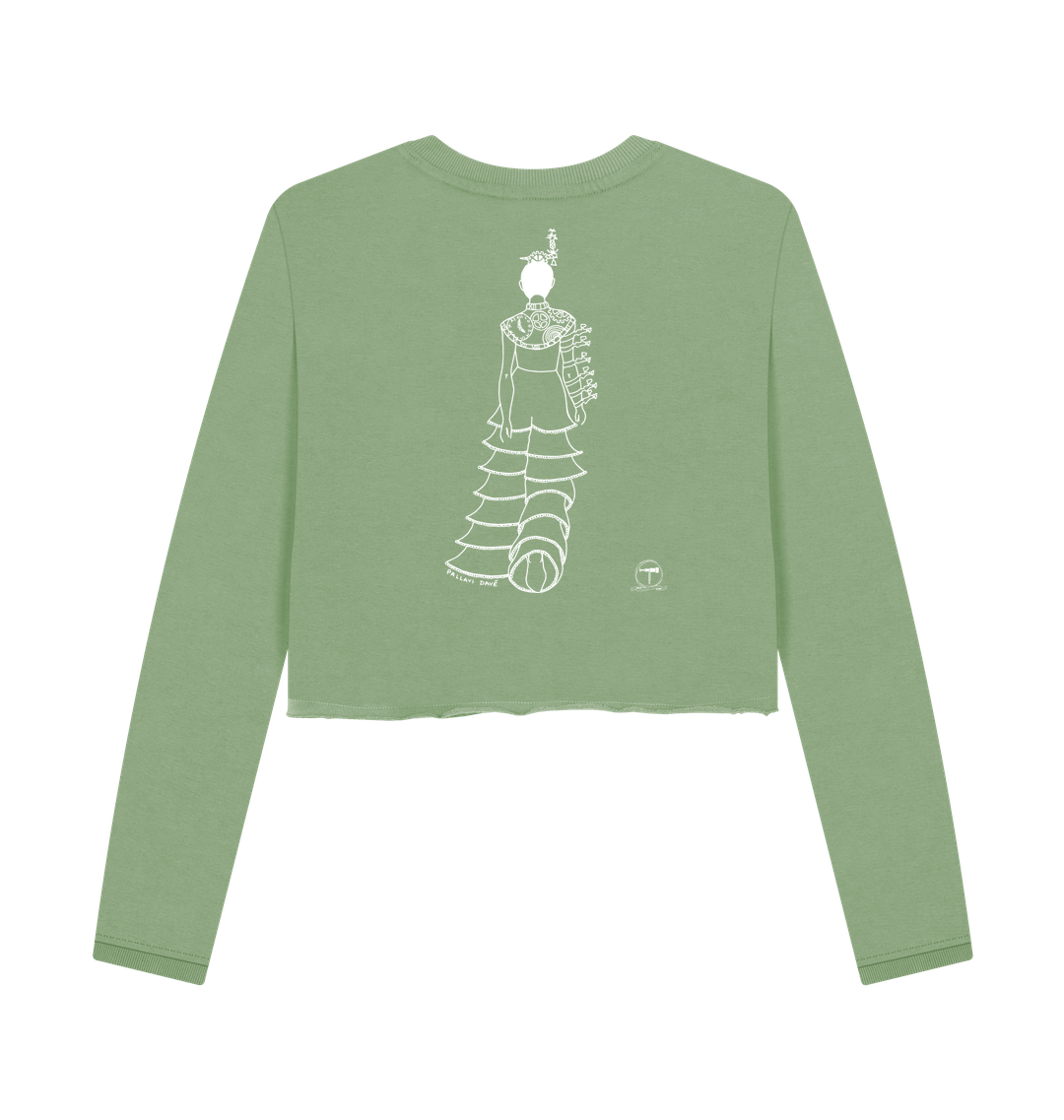 Sage Printed Boxy Jumpers Back