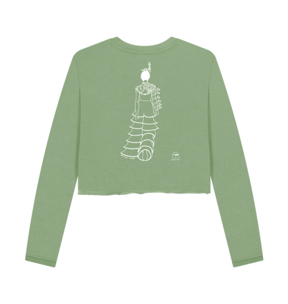 Sage Printed Boxy Jumpers Back