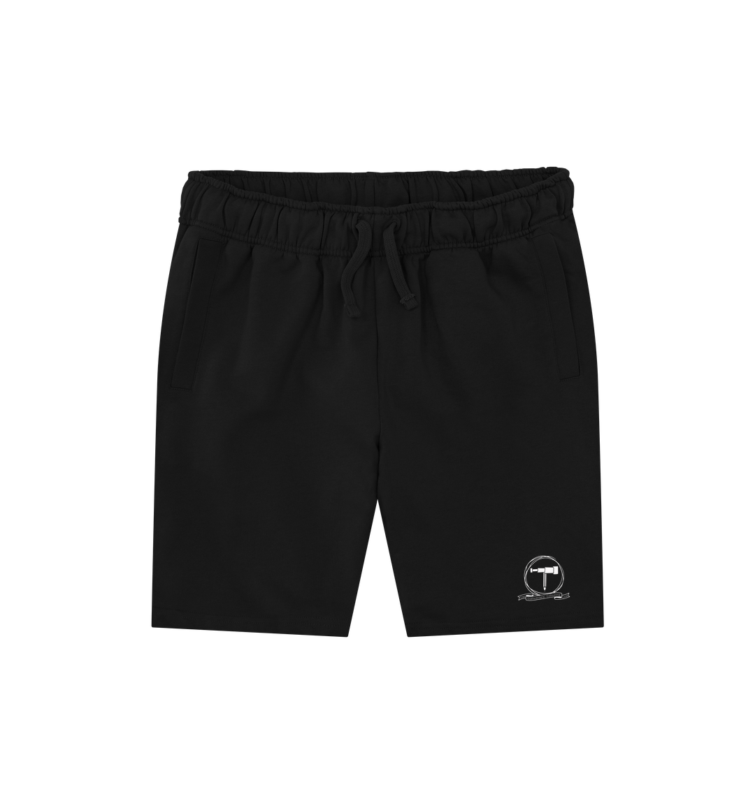 Black Printed Mens Shorts Front