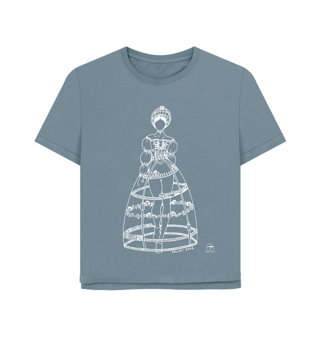 Stone Blue Printed T-shirt Front