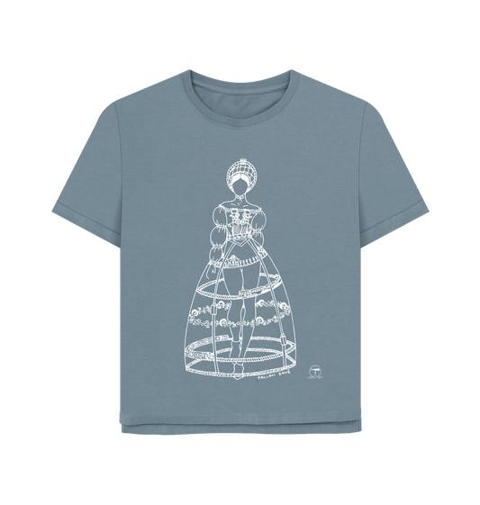 Stone Blue Printed T-shirt Front