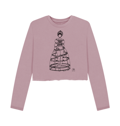 Mauve Printed Boxy Jumpers Front