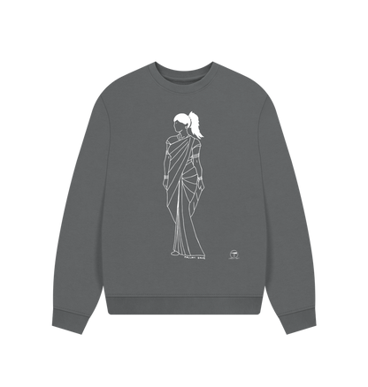 Slate Grey Printed Sweater Front