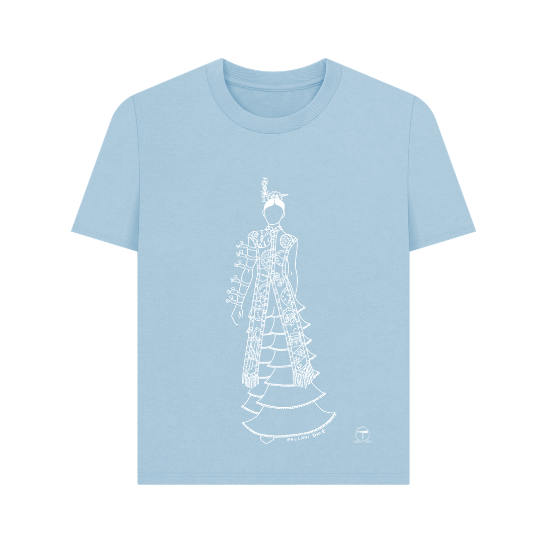 Milky Blue Printed T-shirt Front