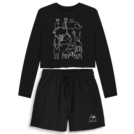 Cropped Kenya Wildlife Bundle - Black