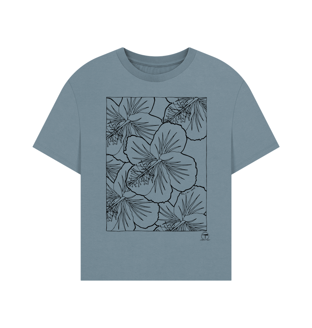 Stone Blue Printed T-shirt Front