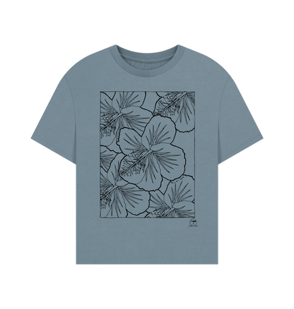 Stone Blue Printed T-shirt Front