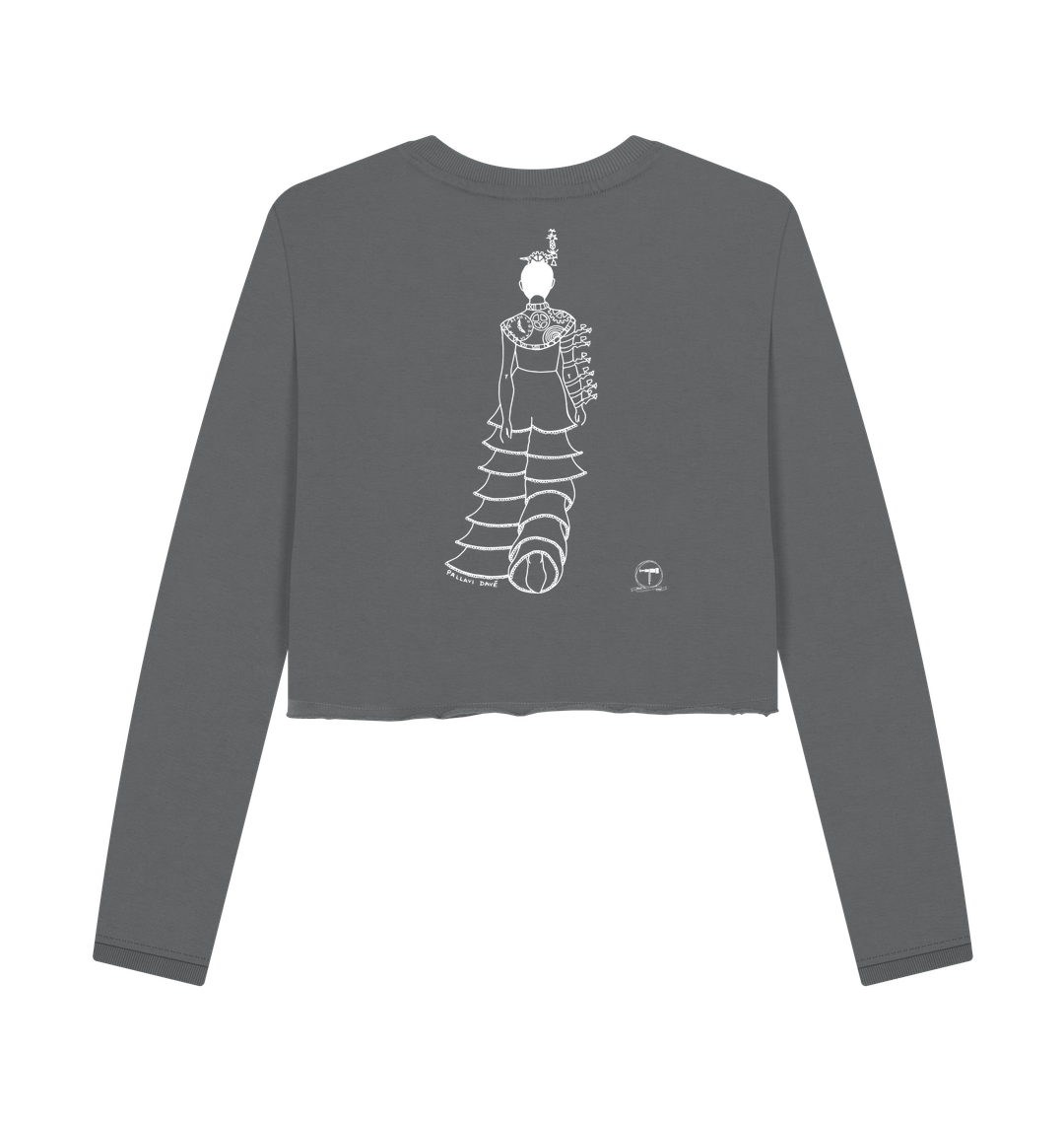 Slate Grey Printed Boxy Jumpers Back