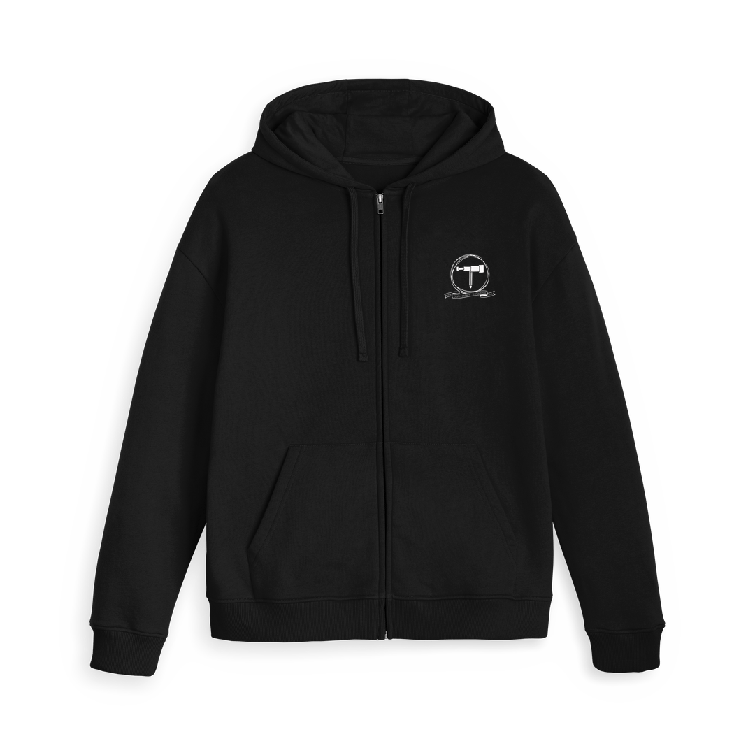 Black Zip hoody Front