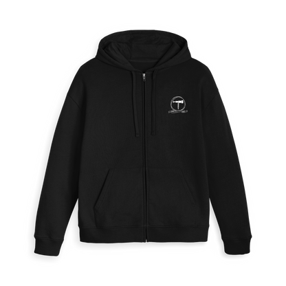 Black Zip hoody Front