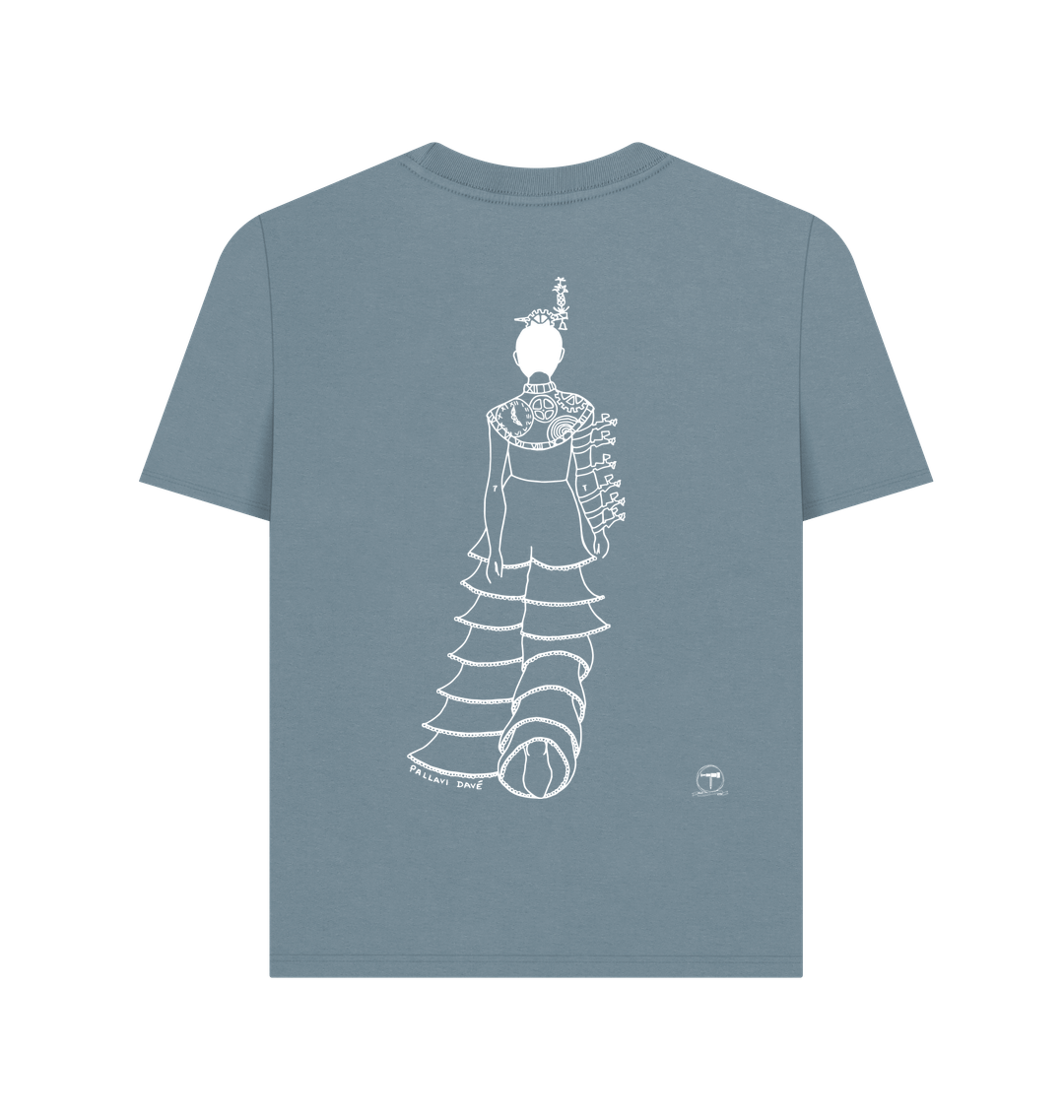 Stone Blue Printed T-shirt Back