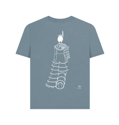 Stone Blue Printed T-shirt Back