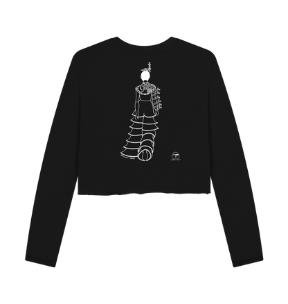 Black Printed Boxy Jumpers Back