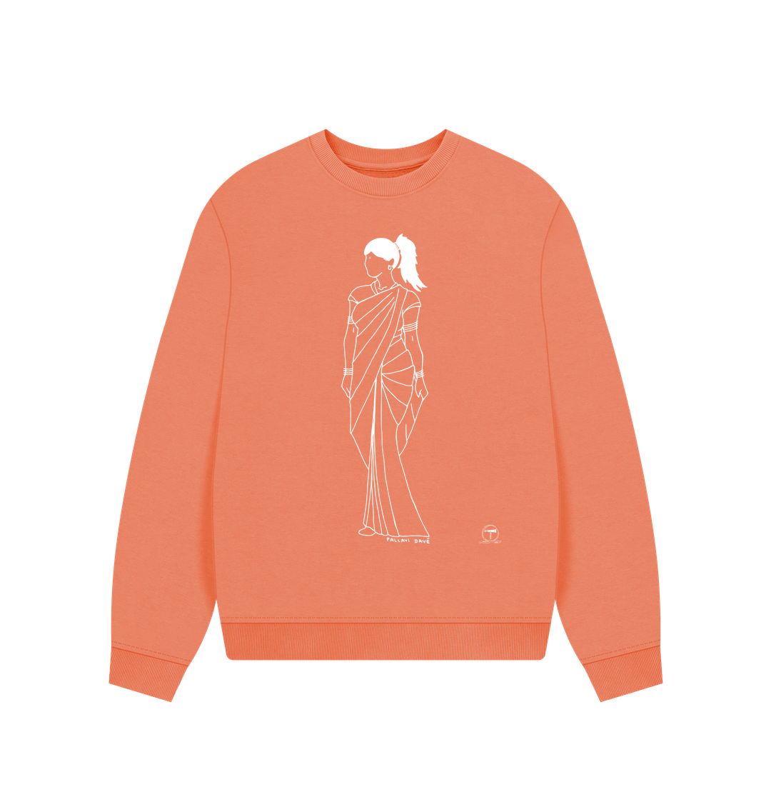 Apricot Printed Sweater Front