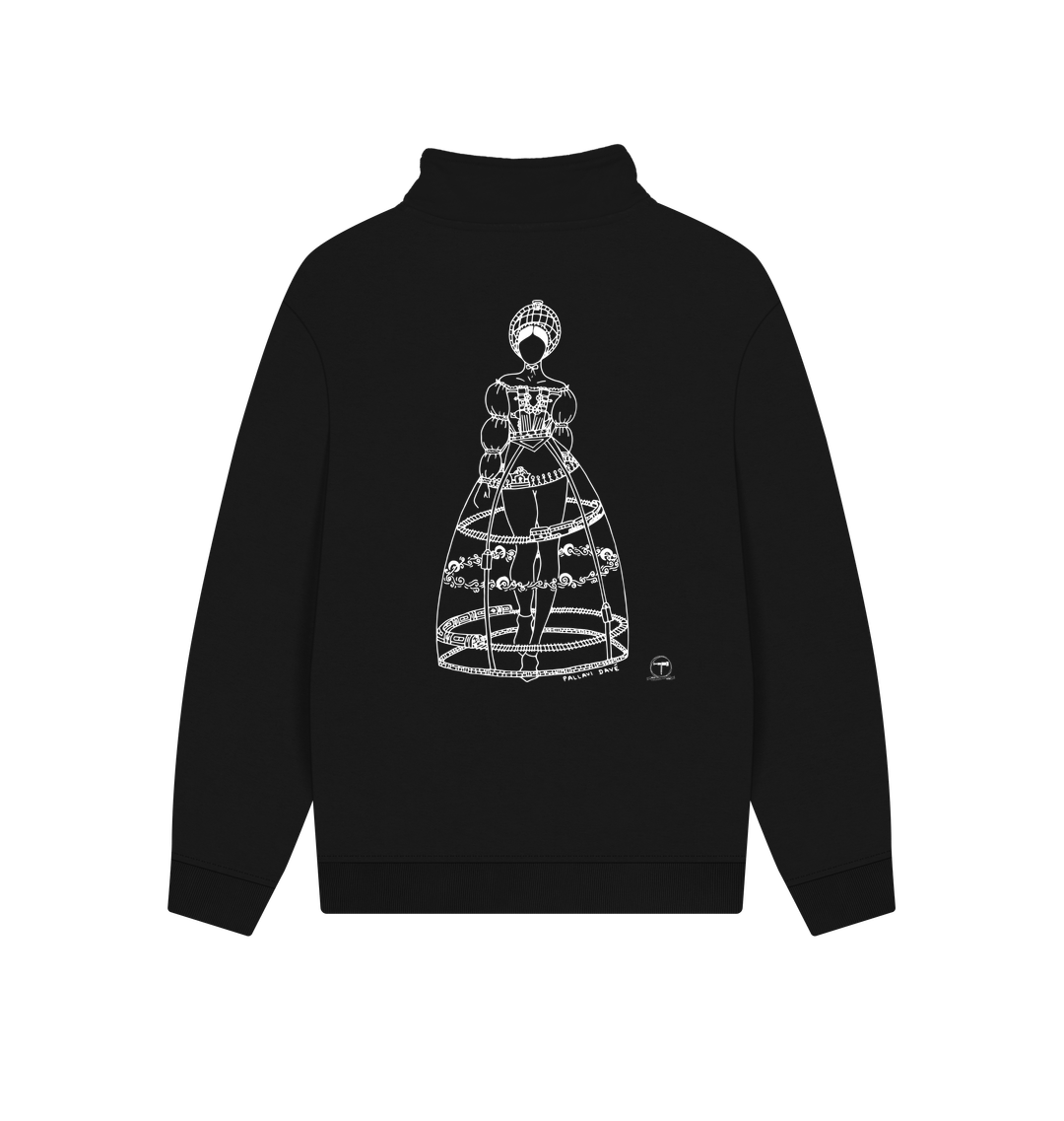 Black Printed Sweater Back