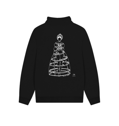 Black Printed Sweater Back