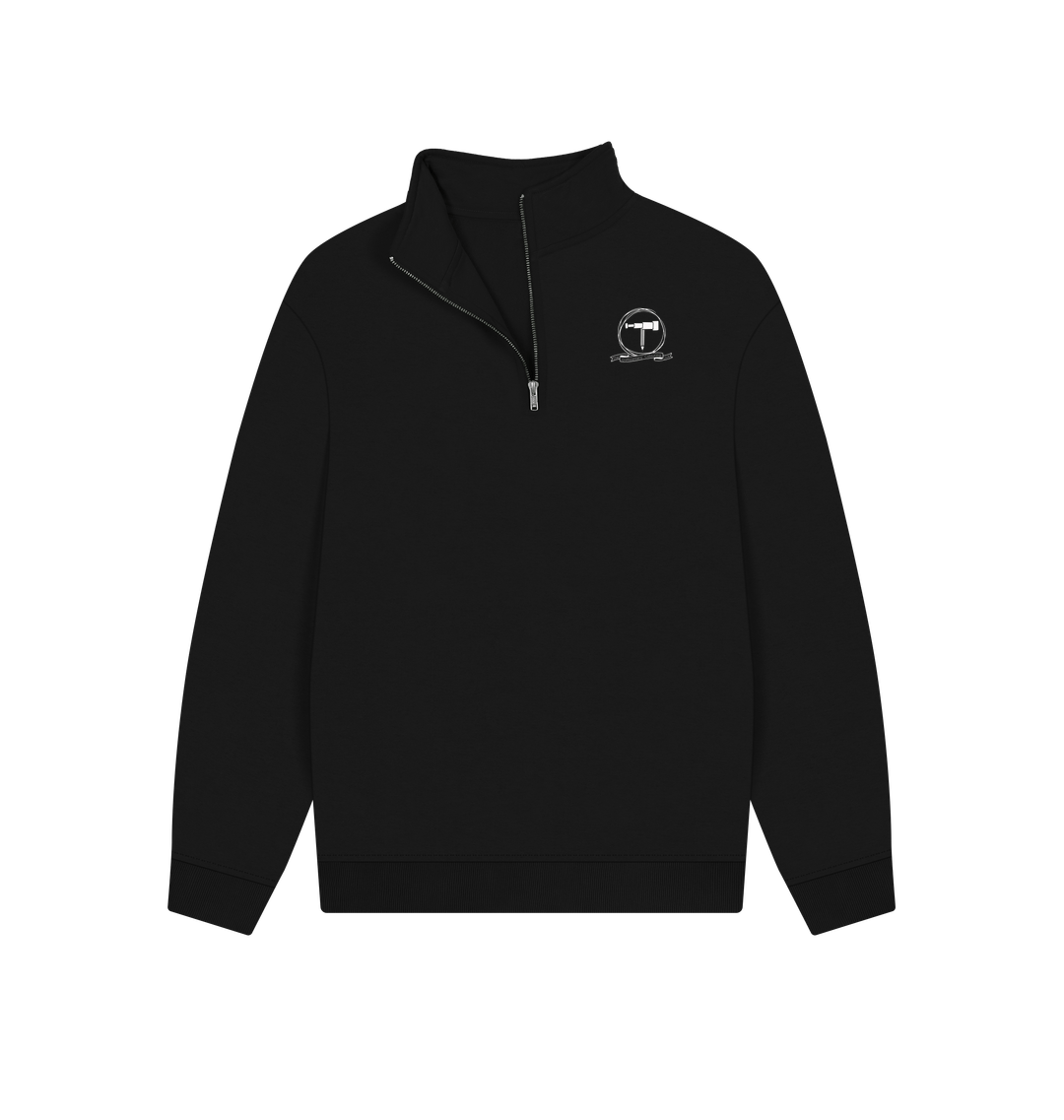 Black Printed Sweater Front