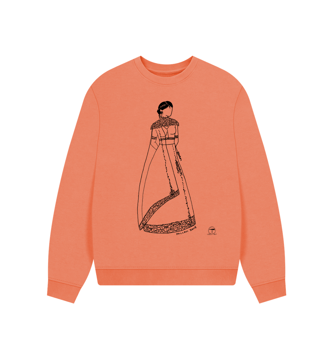 Apricot Printed Sweater Front